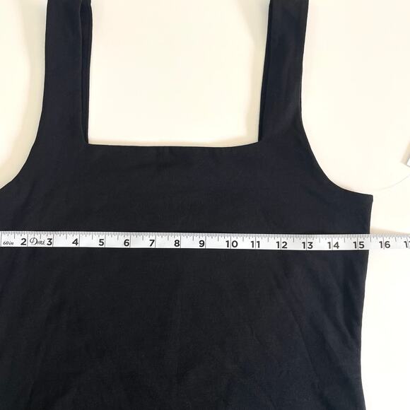 Old Navy Black Square Neck Women's Body Suit Medium NWT Cotton/Poly - Picture 5 of 12